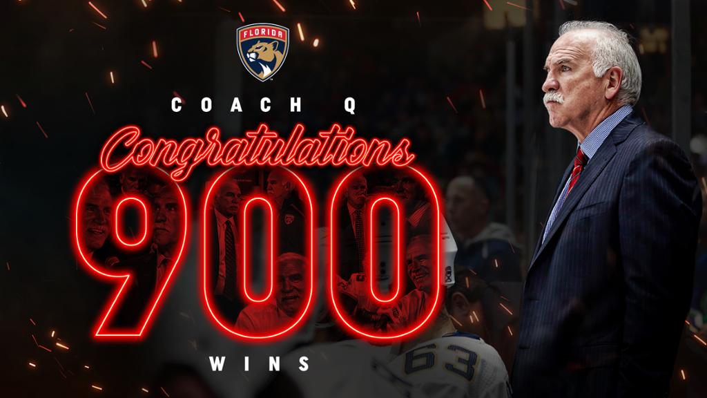 Joel Quenneville Reaches Milestone 900th NHL Head Coaching Win