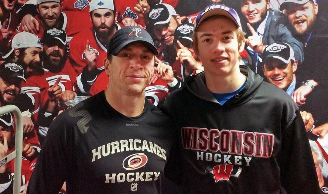 Canes coach Rod Brind’Amour is a mentor for one budding hockey star. He’s also dad.